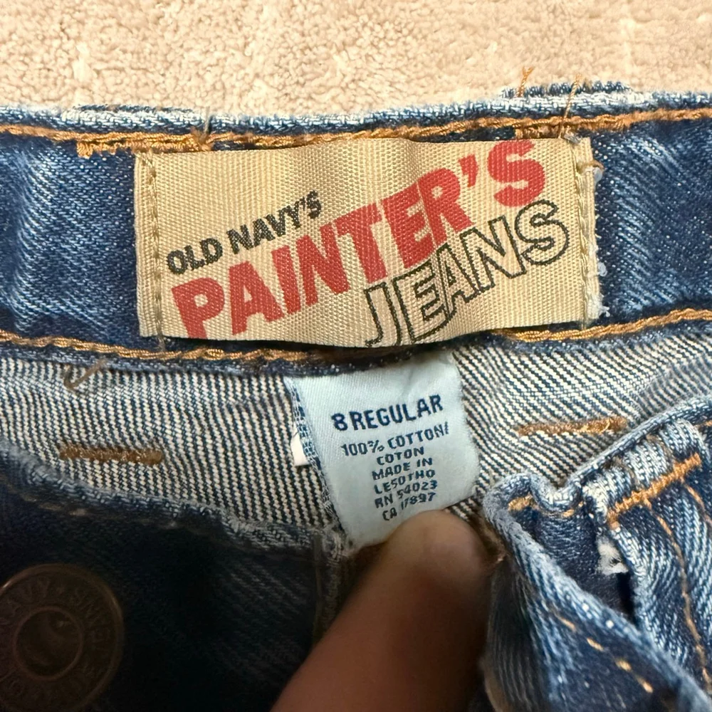 Boys Vintage Old Navy Painter's Jeans Size 8 Blue